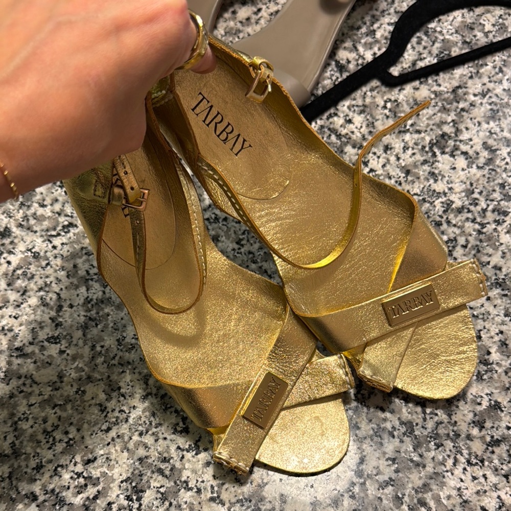Tarbay Tajali gold sandals